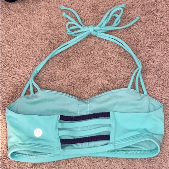 Rare teal lululemon halter sports bra size 4 - Picture 1 of 2